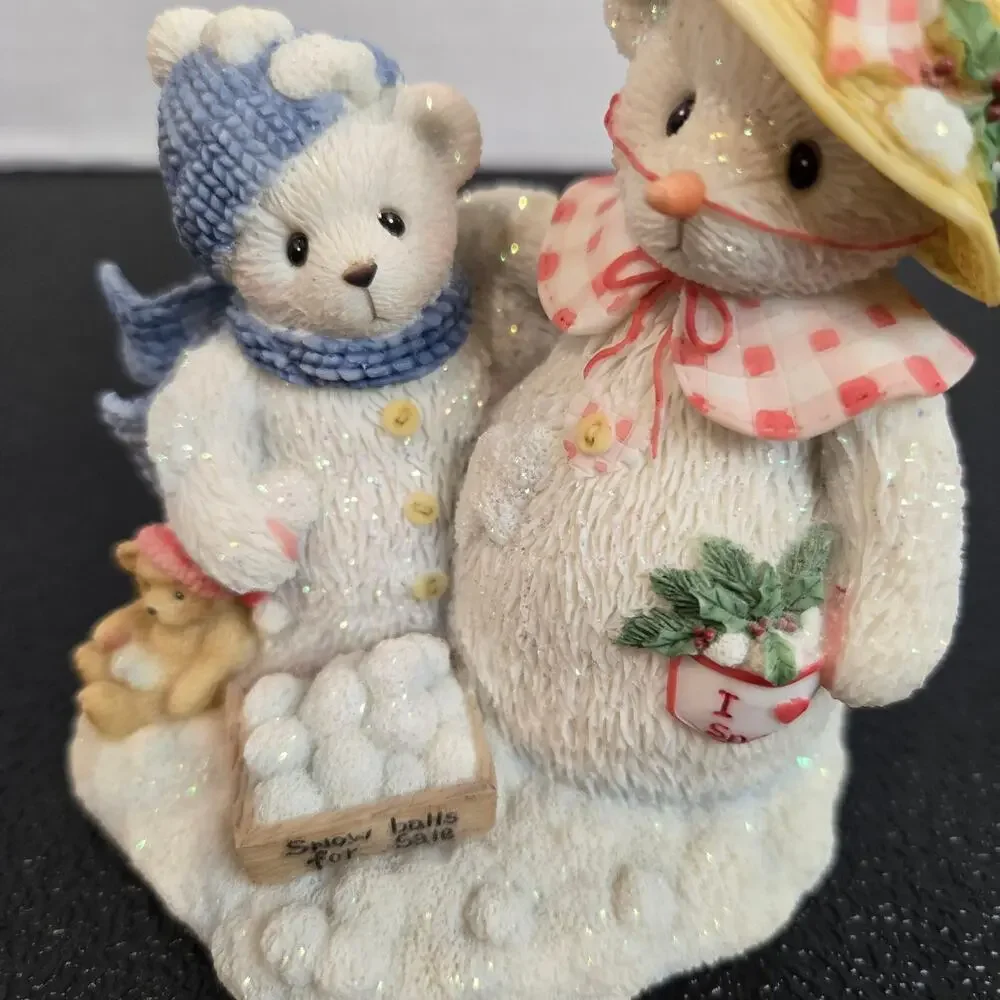 Vtg 2000 Cherished Teddies Frosty and Aurora Let It Snow Let It Snow Figurine - Picture 2 of 7